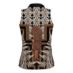 Wahaika New Zealand Women Sleeveless Polo Shirt Maori Weapon Kowhaiwhai Fern Poutama Motifs