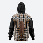 Wahaika New Zealand Zip Hoodie Maori Weapon Kowhaiwhai Fern Poutama Motifs