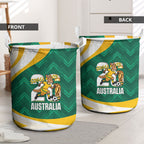 Australia 2026 Soccer Laundry Basket Go Socceroos Kangaroo Mascot Green Sporty