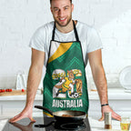 Australia 2026 Soccer Apron Go Socceroos Kangaroo Mascot Green Sporty