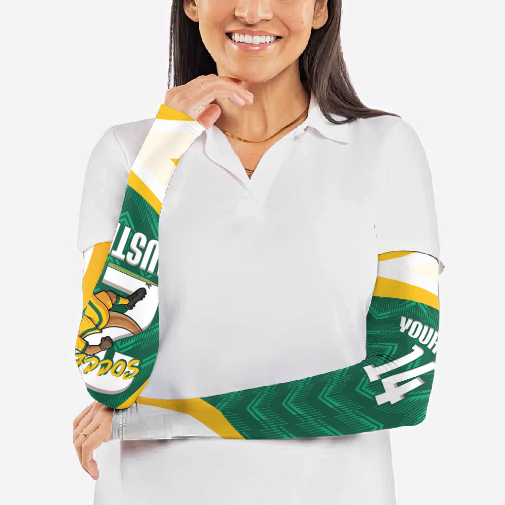 Australia 2026 Soccer Custom Arm Sleeves Go Socceroos Kangaroo Mascot Green Sporty