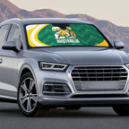Australia 2026 Soccer Auto Sun Shade Go Socceroos Kangaroo Mascot Green Sporty