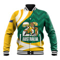 Australia 2026 Soccer Custom Baseball Jacket Go Socceroos Kangaroo Mascot Green Sporty