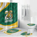 Australia 2026 Soccer Bathroom Set Go Socceroos Kangaroo Mascot Green Sporty