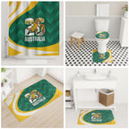 Australia 2026 Soccer Bathroom Set Go Socceroos Kangaroo Mascot Green Sporty