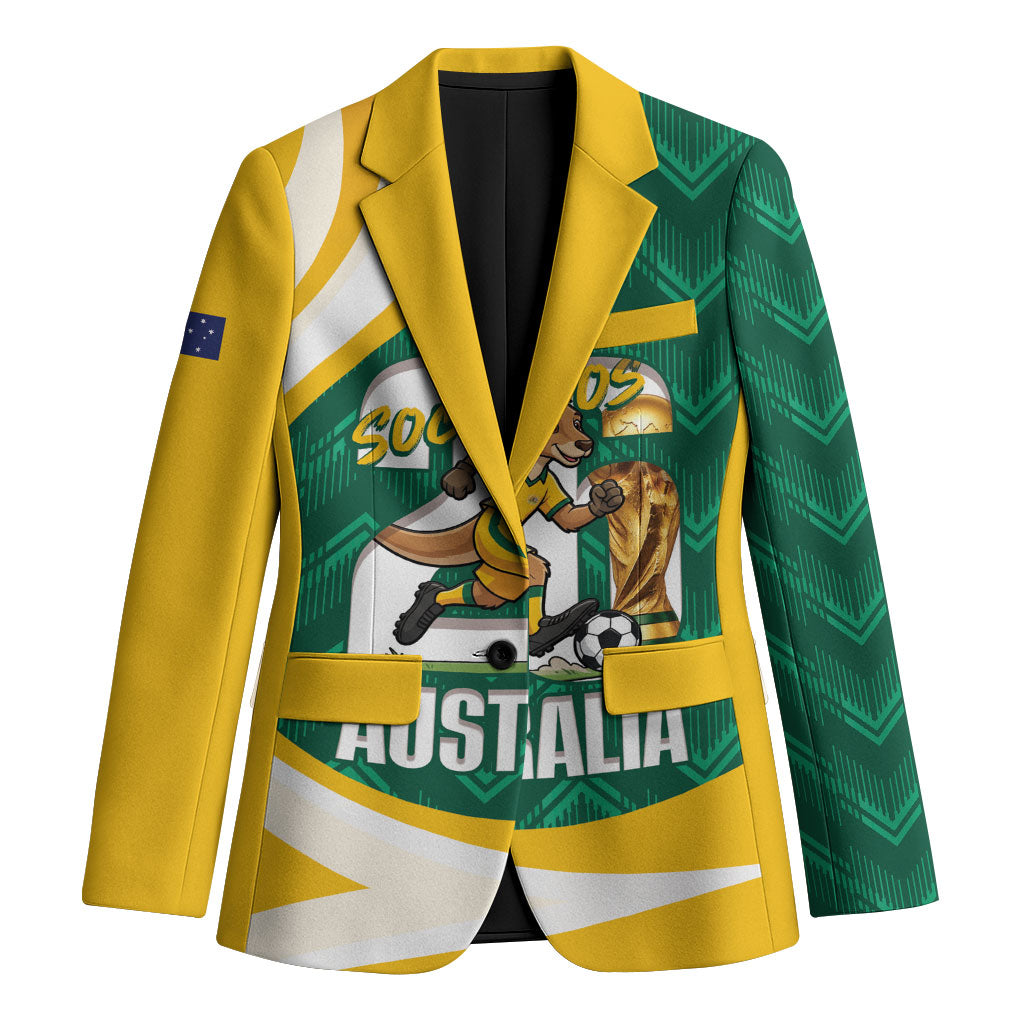 Australia 2026 Soccer Custom Blazer Go Socceroos Kangaroo Mascot Green Sporty
