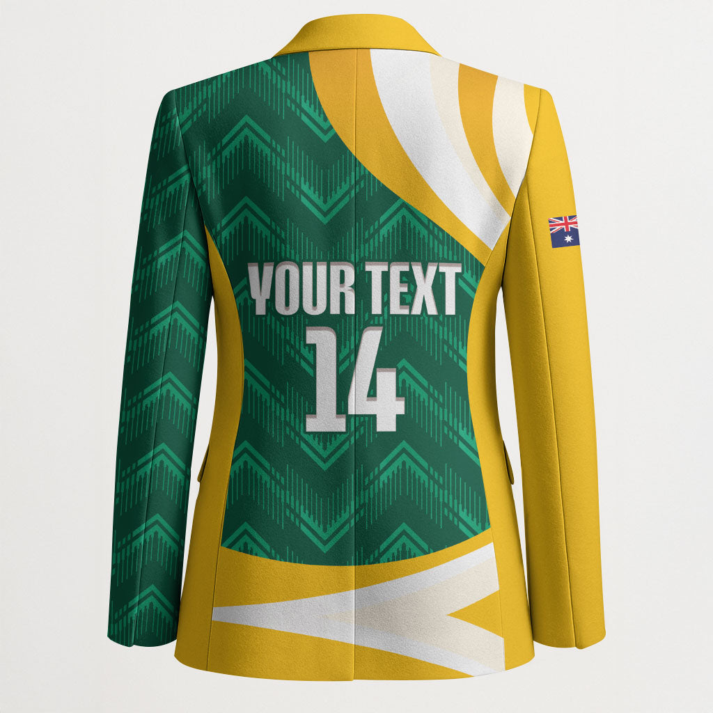 Australia 2026 Soccer Custom Blazer Go Socceroos Kangaroo Mascot Green Sporty