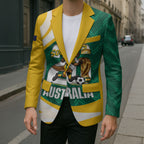 Australia 2026 Soccer Custom Blazer Go Socceroos Kangaroo Mascot Green Sporty