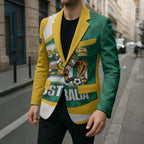 Australia 2026 Soccer Custom Blazer Go Socceroos Kangaroo Mascot Green Sporty