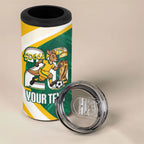 Australia 2026 Soccer Custom 4 in 1 Can Cooler Tumbler Go Socceroos Kangaroo Mascot Green Sporty