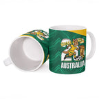 Australia 2026 Soccer Custom Ceramic Mug Go Socceroos Kangaroo Mascot Green Sporty