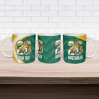 Australia 2026 Soccer Custom Ceramic Mug Go Socceroos Kangaroo Mascot Green Sporty