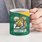 Australia 2026 Soccer Custom Ceramic Mug Go Socceroos Kangaroo Mascot Green Sporty