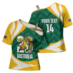 Australia 2026 Soccer Custom Cross Shoulder Shirt Go Socceroos Kangaroo Mascot Green Sporty