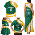 Australia 2026 Soccer Custom Family Matching Tank Maxi Dress and Hawaiian Shirt Go Socceroos Kangaroo Mascot Green Sporty