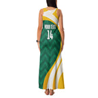 Australia 2026 Soccer Custom Family Matching Tank Maxi Dress and Hawaiian Shirt Go Socceroos Kangaroo Mascot Green Sporty