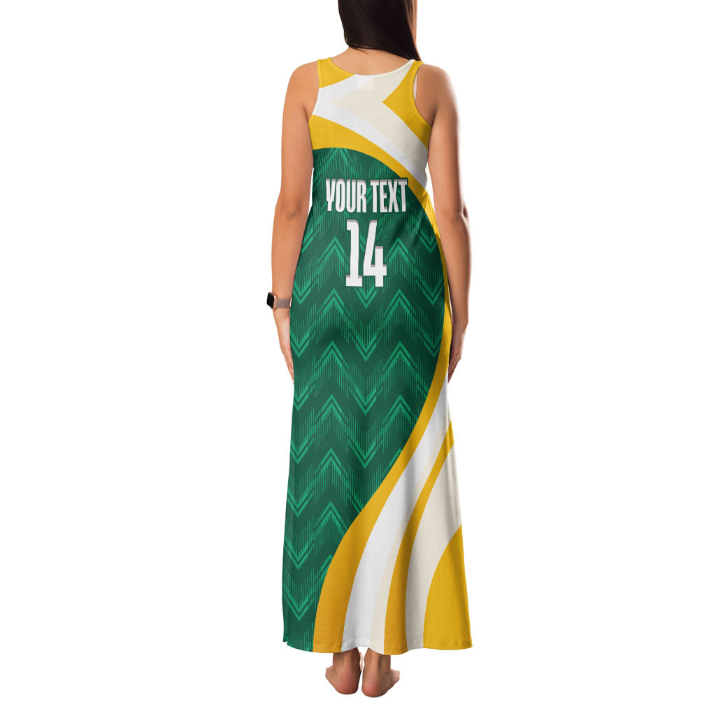 Australia 2026 Soccer Custom Family Matching Tank Maxi Dress and Hawaiian Shirt Go Socceroos Kangaroo Mascot Green Sporty