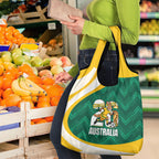 Australia 2026 Soccer Grocery Bag Go Socceroos Kangaroo Mascot Green Sporty