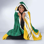 Australia 2026 Soccer Hooded Blanket Go Socceroos Kangaroo Mascot Green Sporty