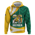 Australia 2026 Soccer Custom Hoodie Go Socceroos Kangaroo Mascot Green Sporty