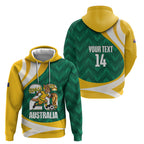 Australia 2026 Soccer Custom Hoodie Go Socceroos Kangaroo Mascot Green Sporty
