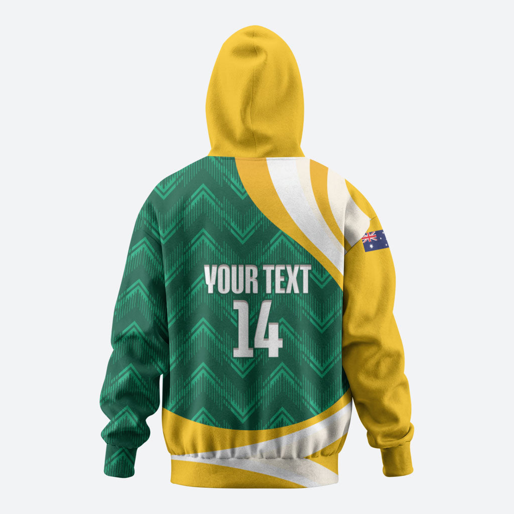 Australia 2026 Soccer Custom Hoodie Go Socceroos Kangaroo Mascot Green Sporty