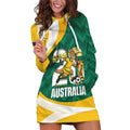 Australia 2026 Soccer Custom Hoodie Dress Go Socceroos Kangaroo Mascot Green Sporty
