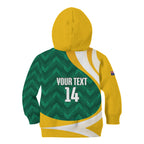 Australia 2026 Soccer Custom Kid Hoodie Go Socceroos Kangaroo Mascot Green Sporty