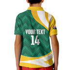 Australia 2026 Soccer Custom Kid Polo Shirt Go Socceroos Kangaroo Mascot Green Sporty