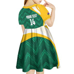 Australia 2026 Soccer Custom Kid Short Sleeve Dress Go Socceroos Kangaroo Mascot Green Sporty