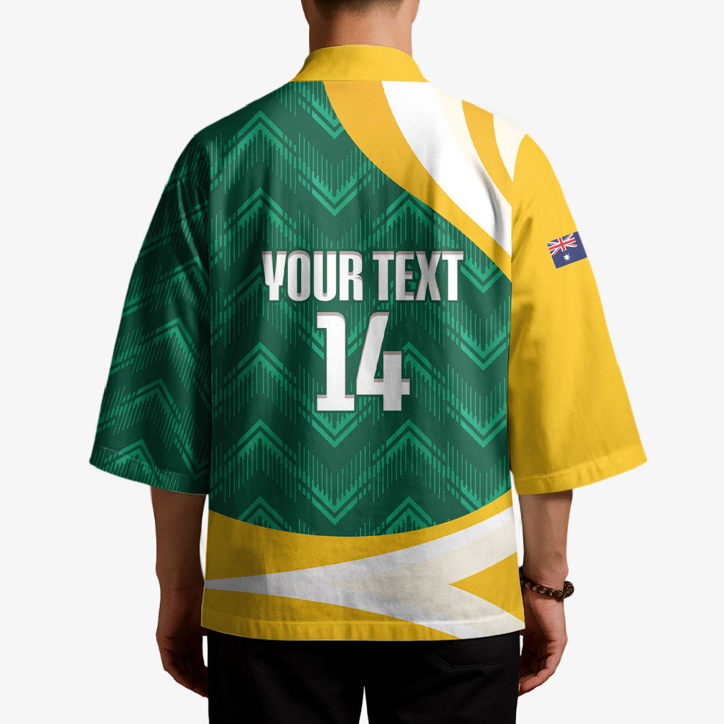 Australia 2026 Soccer Custom Kimono Go Socceroos Kangaroo Mascot Green Sporty