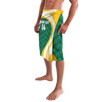 Australia 2026 Soccer Custom Lavalava Go Socceroos Kangaroo Mascot Green Sporty