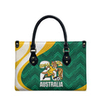 Australia 2026 Soccer Leather Bag Go Socceroos Kangaroo Mascot Green Sporty