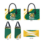 Australia 2026 Soccer Leather Bag Go Socceroos Kangaroo Mascot Green Sporty