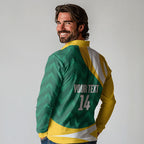 Australia 2026 Soccer Custom Long Sleeve Polo Shirt Go Socceroos Kangaroo Mascot Green Sporty