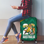Australia 2026 Soccer Luggage Cover Go Socceroos Kangaroo Mascot Green Sporty
