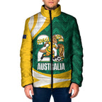 Australia 2026 Soccer Custom Padded Jacket Go Socceroos Kangaroo Mascot Green Sporty