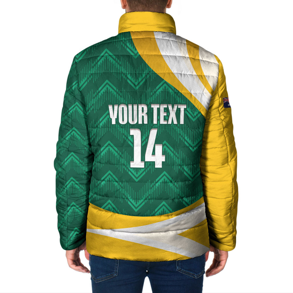 Australia 2026 Soccer Custom Padded Jacket Go Socceroos Kangaroo Mascot Green Sporty