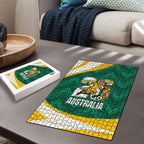 Australia 2026 Soccer Puzzle Go Socceroos Kangaroo Mascot Green Sporty