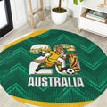 Australia 2026 Soccer Round Carpet Go Socceroos Kangaroo Mascot Green Sporty
