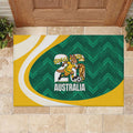 Australia 2026 Soccer Rubber Doormat Go Socceroos Kangaroo Mascot Green Sporty
