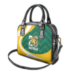Australia 2026 Soccer Shoulder Handbag Go Socceroos Kangaroo Mascot Green Sporty