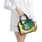 Australia 2026 Soccer Shoulder Handbag Go Socceroos Kangaroo Mascot Green Sporty