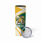Australia 2026 Soccer Custom Skinny Tumbler Go Socceroos Kangaroo Mascot Green Sporty