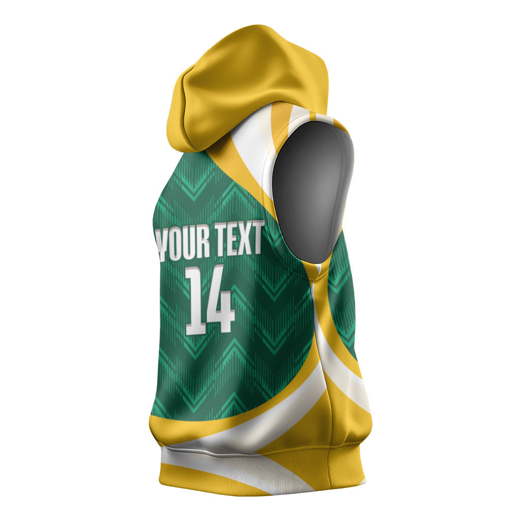 Australia 2026 Soccer Custom Sleeveless Hoodie Go Socceroos Kangaroo Mascot Green Sporty