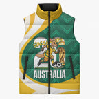 Australia 2026 Soccer Custom Sleeveless Puffer Jacket Go Socceroos Kangaroo Mascot Green Sporty