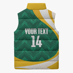 Australia 2026 Soccer Custom Sleeveless Puffer Jacket Go Socceroos Kangaroo Mascot Green Sporty