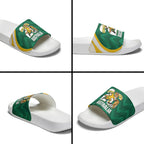 Australia 2026 Soccer Slide Sandals Go Socceroos Kangaroo Mascot Green Sporty