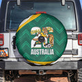 Australia 2026 Soccer Spare Tire Cover Go Socceroos Kangaroo Mascot Green Sporty