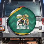 Australia 2026 Soccer Spare Tire Cover Go Socceroos Kangaroo Mascot Green Sporty